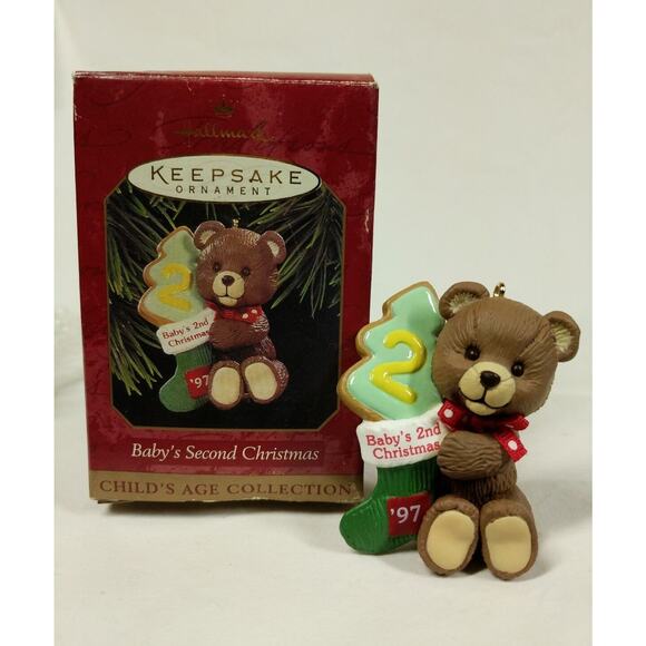 1997 Hallmark Bear #2 Baby's Second Christmas Ornament New in Box NIB - QX6502 - Picture 7 of 8